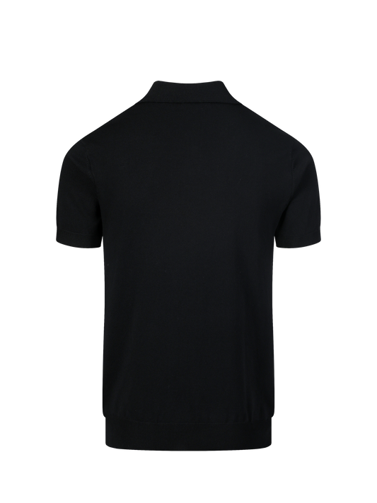 Formentera knit polo in Ink, back view