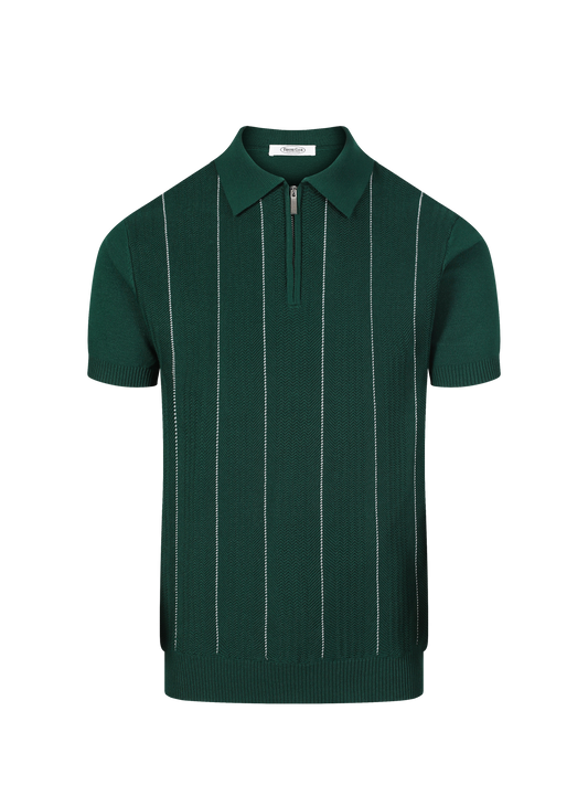Capri knit polo in Cypress, front view