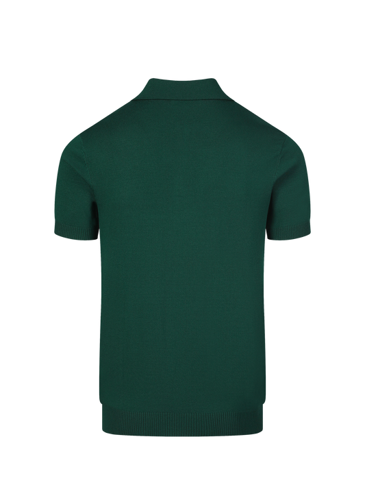 Capri knit polo in Cypress, back view
