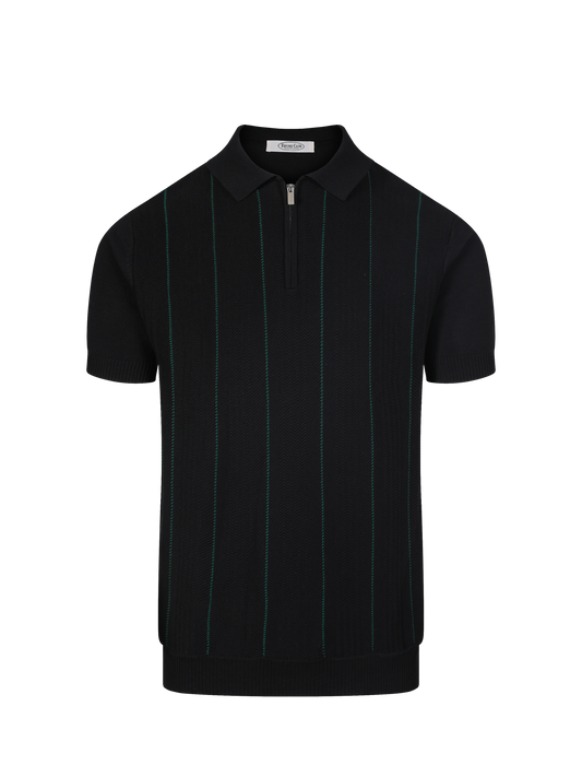 Capri knit polo in Ink, front view