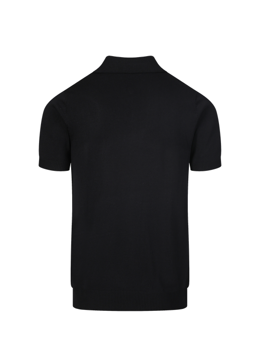 Capri knit polo in Ink, back view