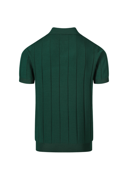 Ibiza knit polo in Cypress, back view