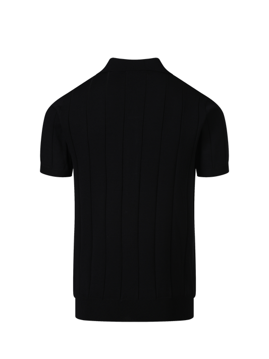 Ibiza knit polo in Ink, back view