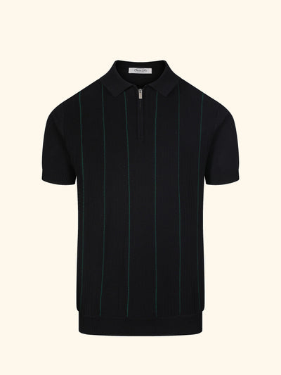 Capri knit polo in Ink, front view