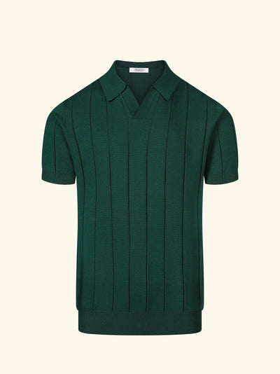 Ibiza knit polo in Cypress, front view