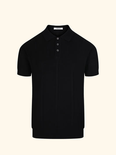 Positano knit polo in Ink, front view