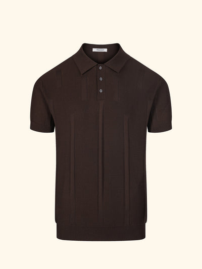 Positano knit polo in Espresso, front view