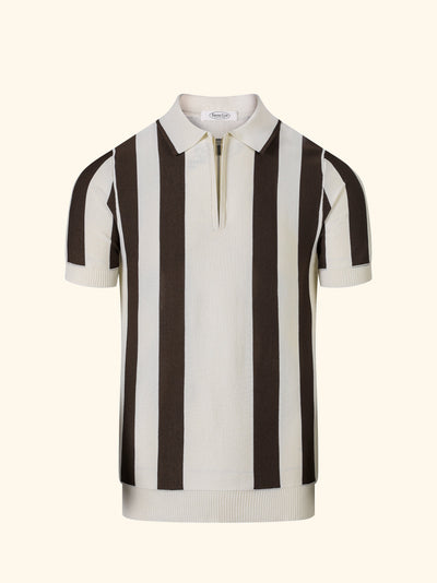 Portofino knit polo in Blush, front view