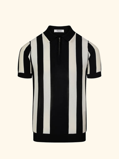 Portofino knit polo in Ink, front view