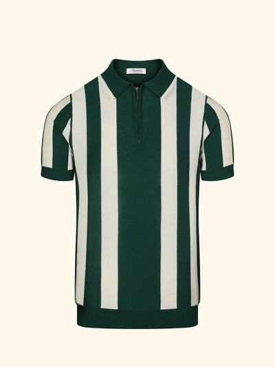 Portofino knit polo in Cypress, front view