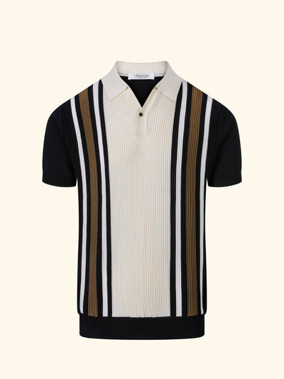 Taormina knit polo in Ink, front view