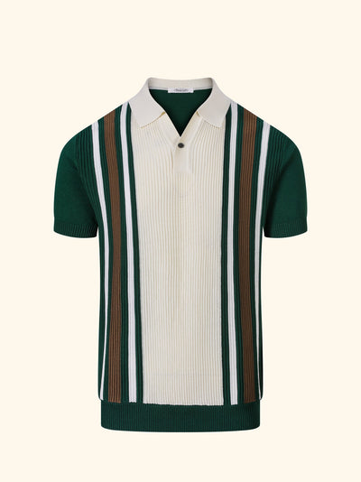 Taormina knit polo in Cypress, front view